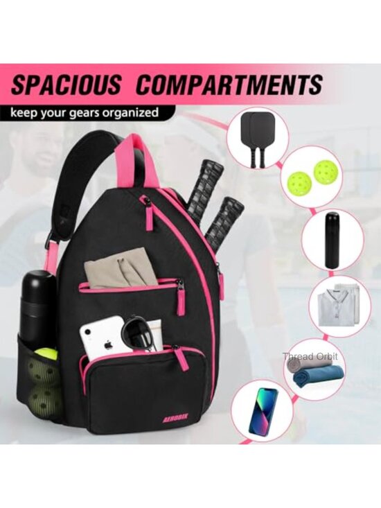 Pickleball Backpack - Large Capacity, Padded Paddle Pocket, Adjustable Sling Bag main image 5